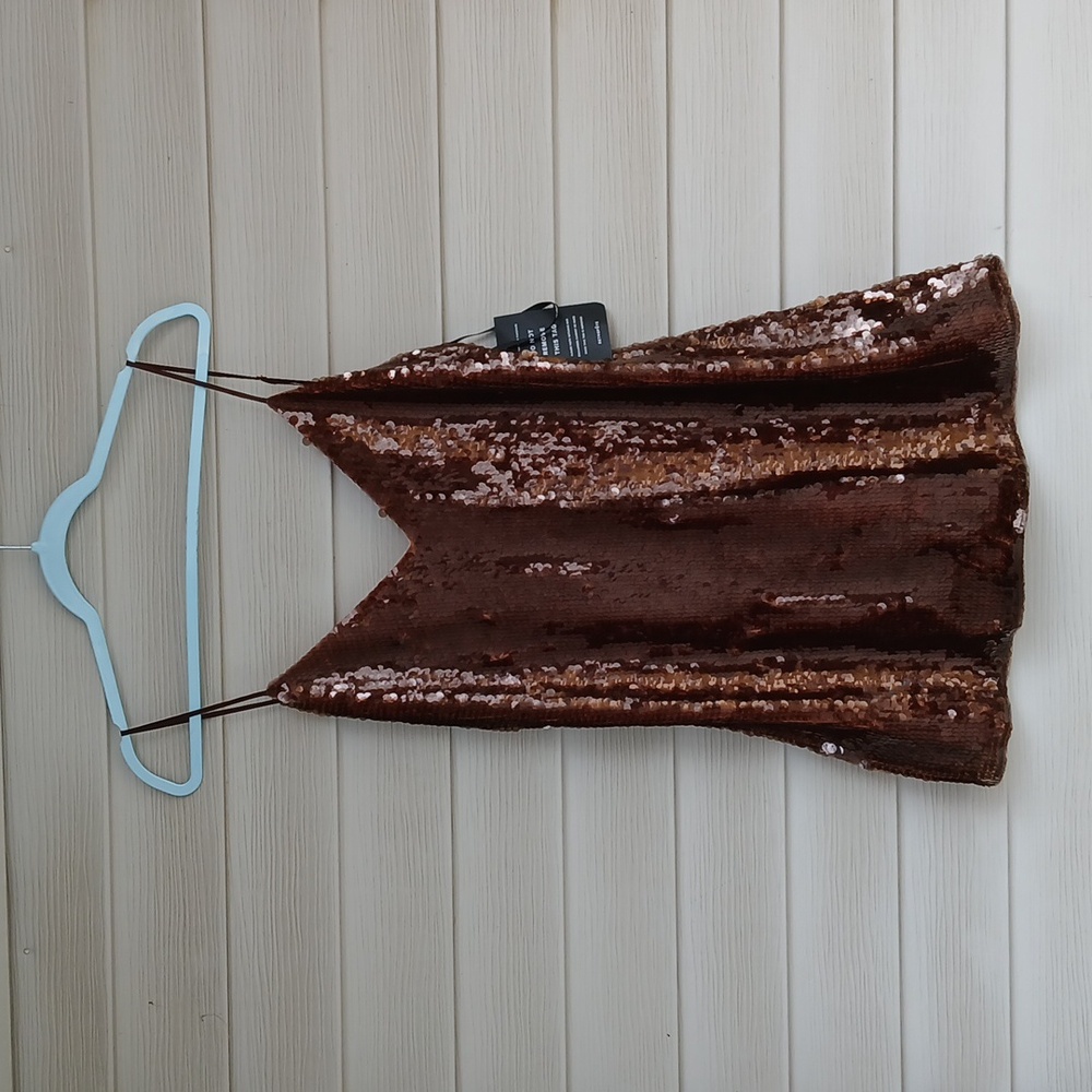 $398 Retrofete Deserae Dress in Deep Brown X Revolve - Picture 2 of 5